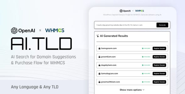 AI.TLD: AI Search for Available Domain Names (OpenAI + WHMCS)