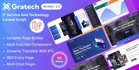 Gratech – IT Service And Technology With Component Page Builder